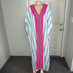 Pitusa Women's Dress One Size Caftan Swim Viscose Maxi Long Bohemian WW13